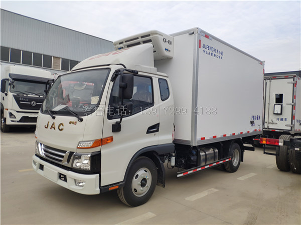 小型蓝牌3米7江淮帅铃E一排半肉钩冷藏车厂家价格配置图片