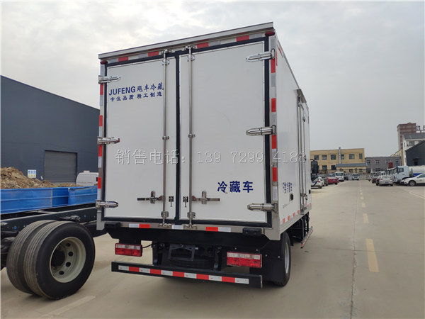 小型蓝牌3米7江淮帅铃E一排半肉钩冷藏车厂家价格配置图片