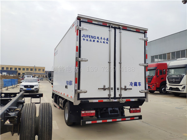 小型蓝牌3米7江淮帅铃E一排半肉钩冷藏车厂家价格配置图片