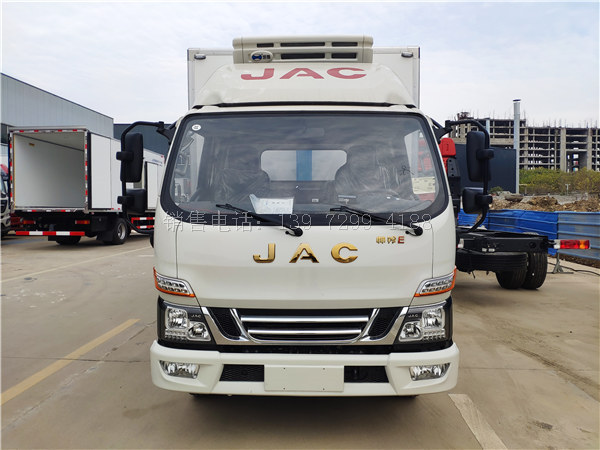 小型蓝牌3米7江淮帅铃E一排半肉钩冷藏车厂家价格配置图片