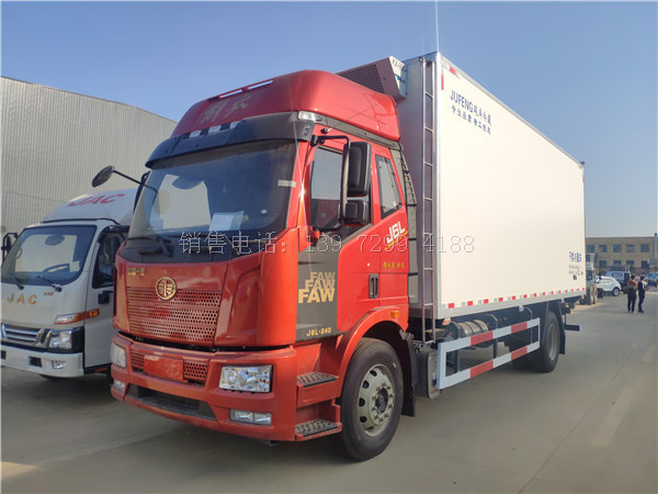 解放J6L中型6米8单桥肉钩冷藏车价格厂家参数图片