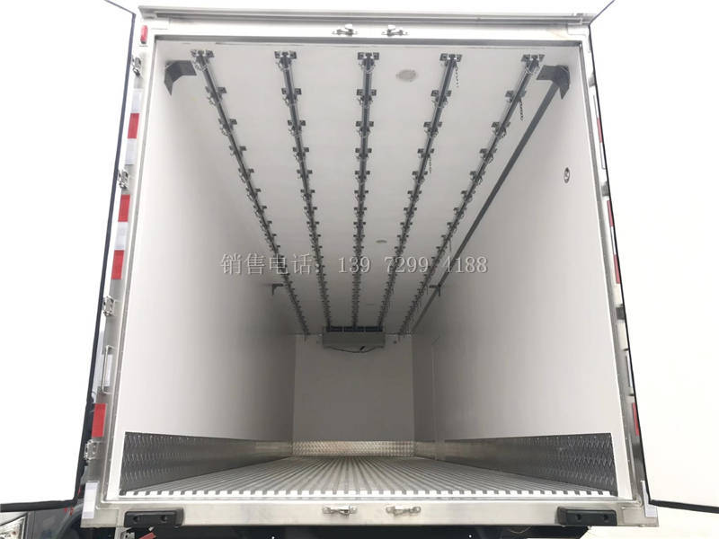 国六大型新款9米6解放JH6前四后八肉钩冷藏车厂家价格配置图片