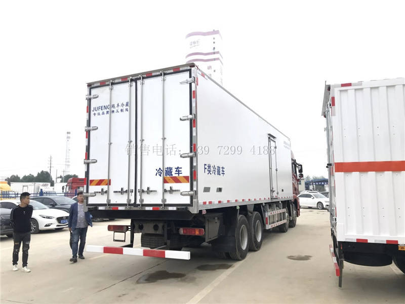 国六大型新款9米6解放JH6前四后八肉钩冷藏车厂家价格配置图片