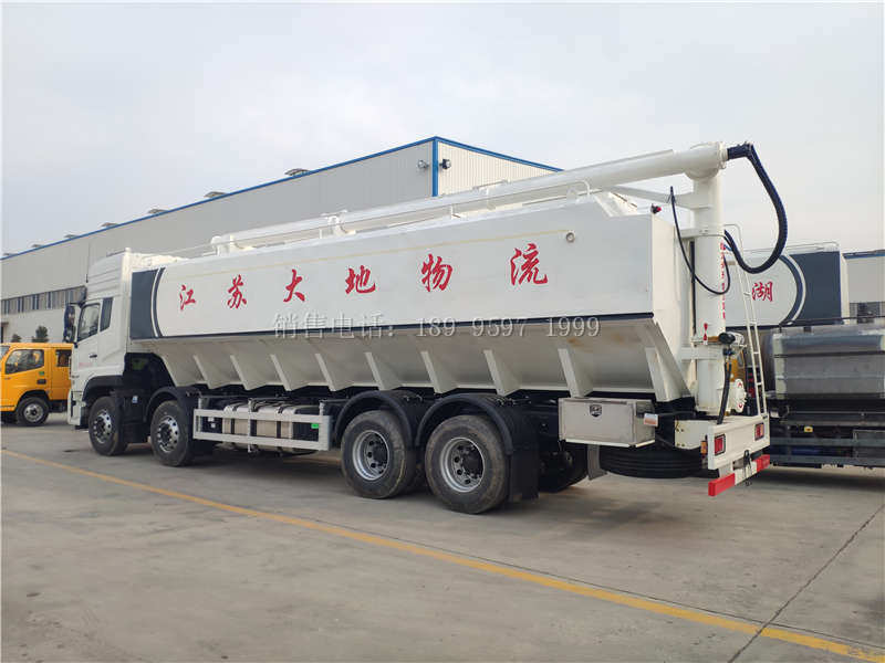 液压22吨东风天龙VL前四后八散装饲料运输车厂家价格配置图片