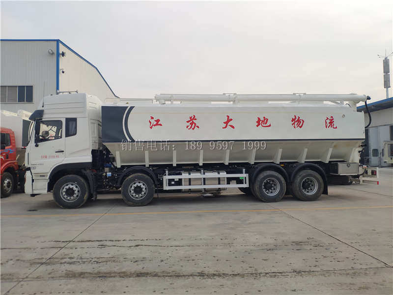 液压22吨东风天龙VL前四后八散装饲料运输车厂家价格配置图片