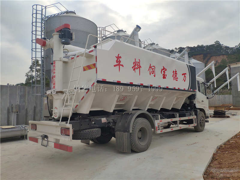 电动24方单桥东风天锦VR散装饲料运输车厂家价格配置图片