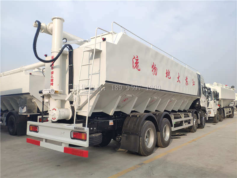 液压22吨东风天龙VL前四后八散装饲料运输车厂家价格配置图片