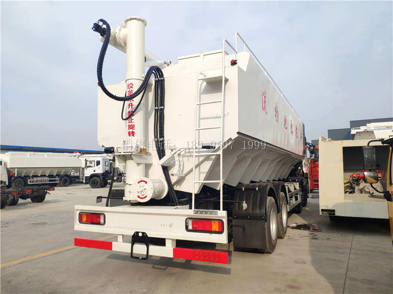 液压22吨东风天龙VL前四后八散装饲料运输车厂家价格配置图片