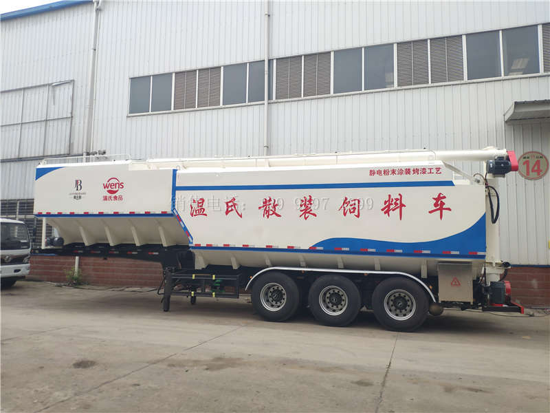 感谢江西老表定购60方11米6半挂散装饲料车-散装饲料车厂家价格