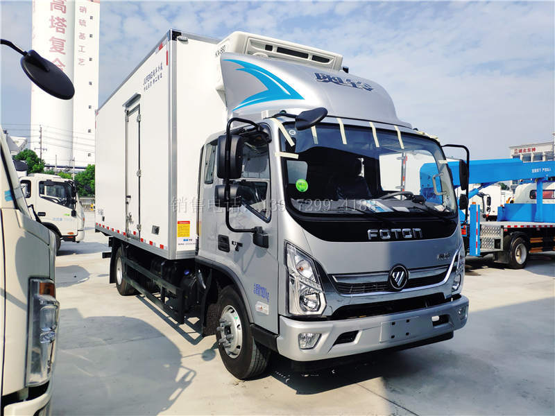 国六福田奥铃CTS排半5米1肉钩冷藏车报价配置