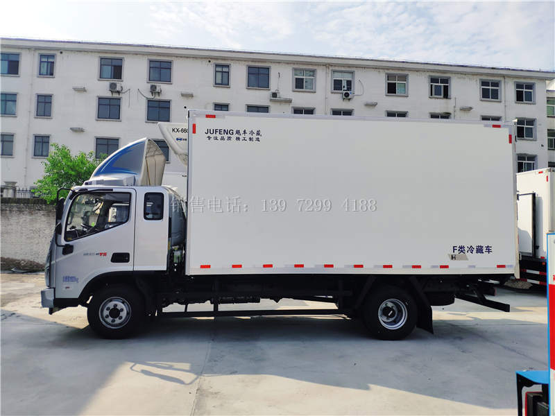 国六福田奥铃CTS排半5米1肉钩冷藏车报价配置
