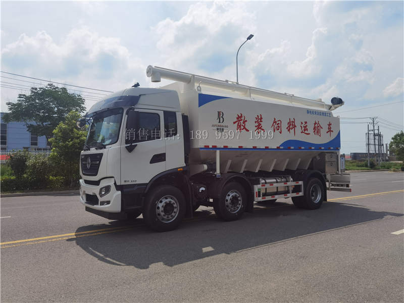 15吨东风天锦KR短三轴散装饲料运输车价格