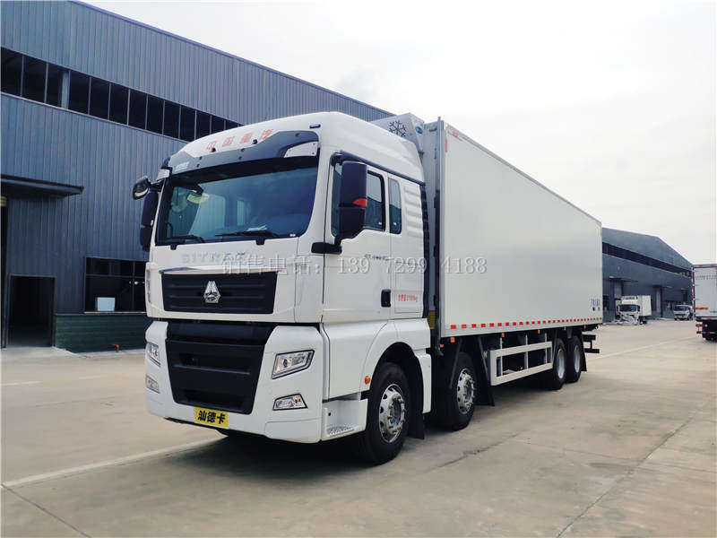 湖北飓丰重汽汕德卡G7前四后八9米6冷藏车价格厂家