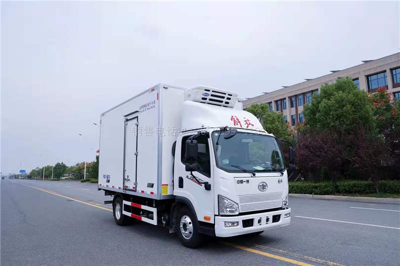 国六4米2一汽解放J6F宽体大柴165马力冷藏车价格