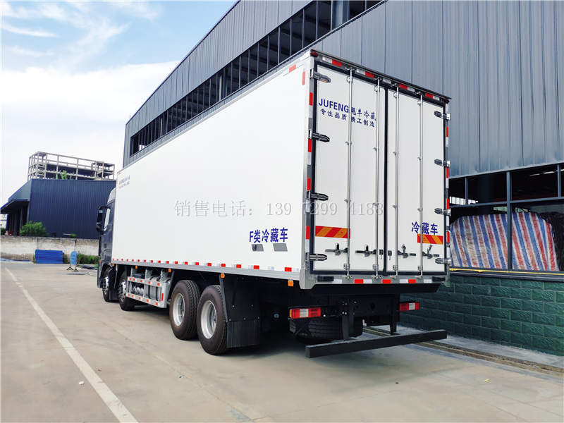 自动挡9米6福田欧曼EST不锈钢肉钩冷链冷藏运输车价格