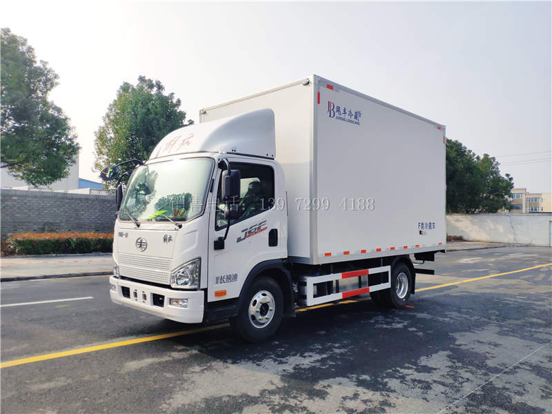 蓝牌宽箱体4米2解放J6F冷藏运输车价格