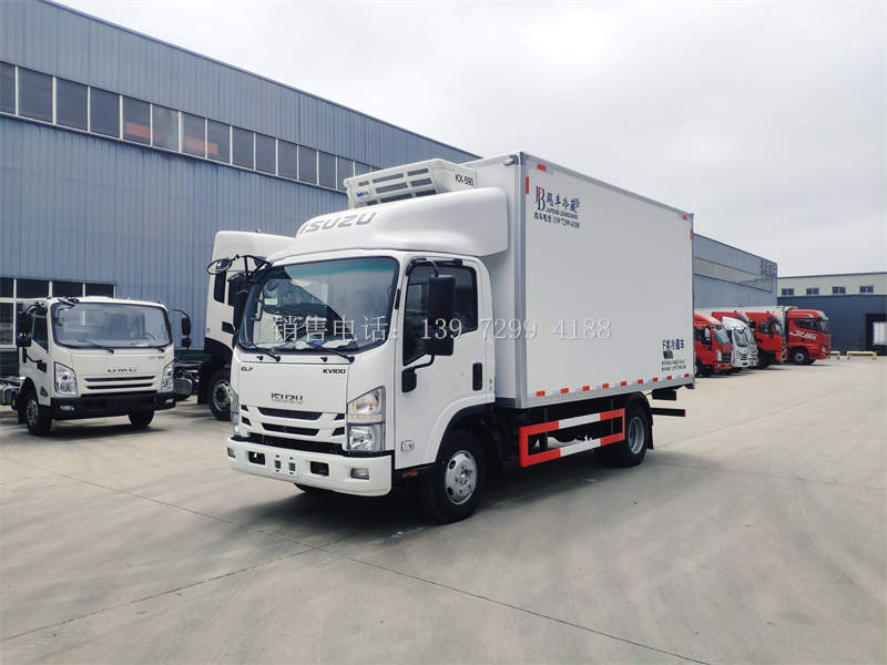 4米2庆铃五十铃KV100肉钩冷藏车