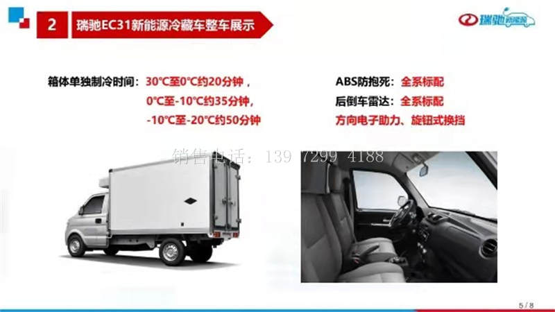 小型瑞驰EC31新能源纯电动冷藏车价格图片