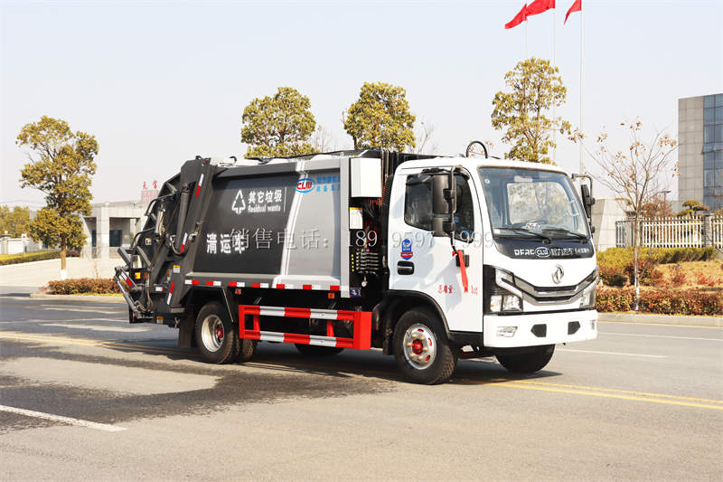 6方东风小福瑞卡挂桶翻转式压缩垃圾车价格