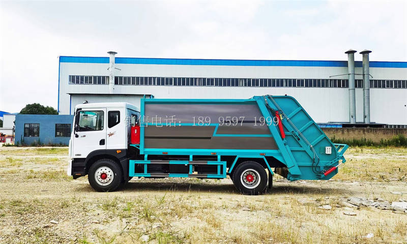 14方东风多利卡D9挂桶翻转式压缩垃圾车厂家报价