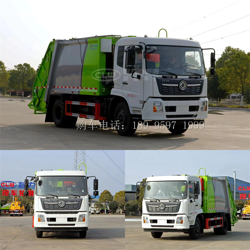 出口东风天锦10方压缩垃圾车͏
