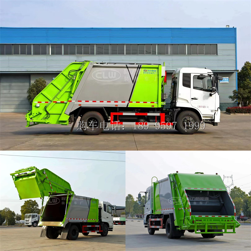 出口东风天锦10方压缩垃圾车͏