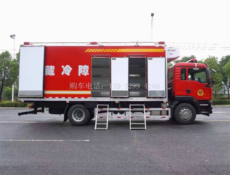 6米8重汽汕德卡消防应急保障冷藏车厂家